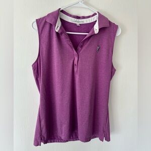 Fairway & Greene Ladies Sleeveless Golf Polo Shirt- Size Large